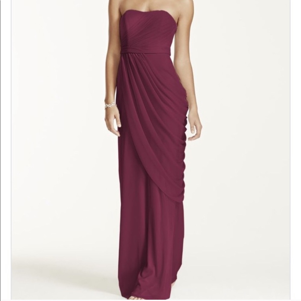 David’s Bridal Plum Bridesmaid Dress Size 2